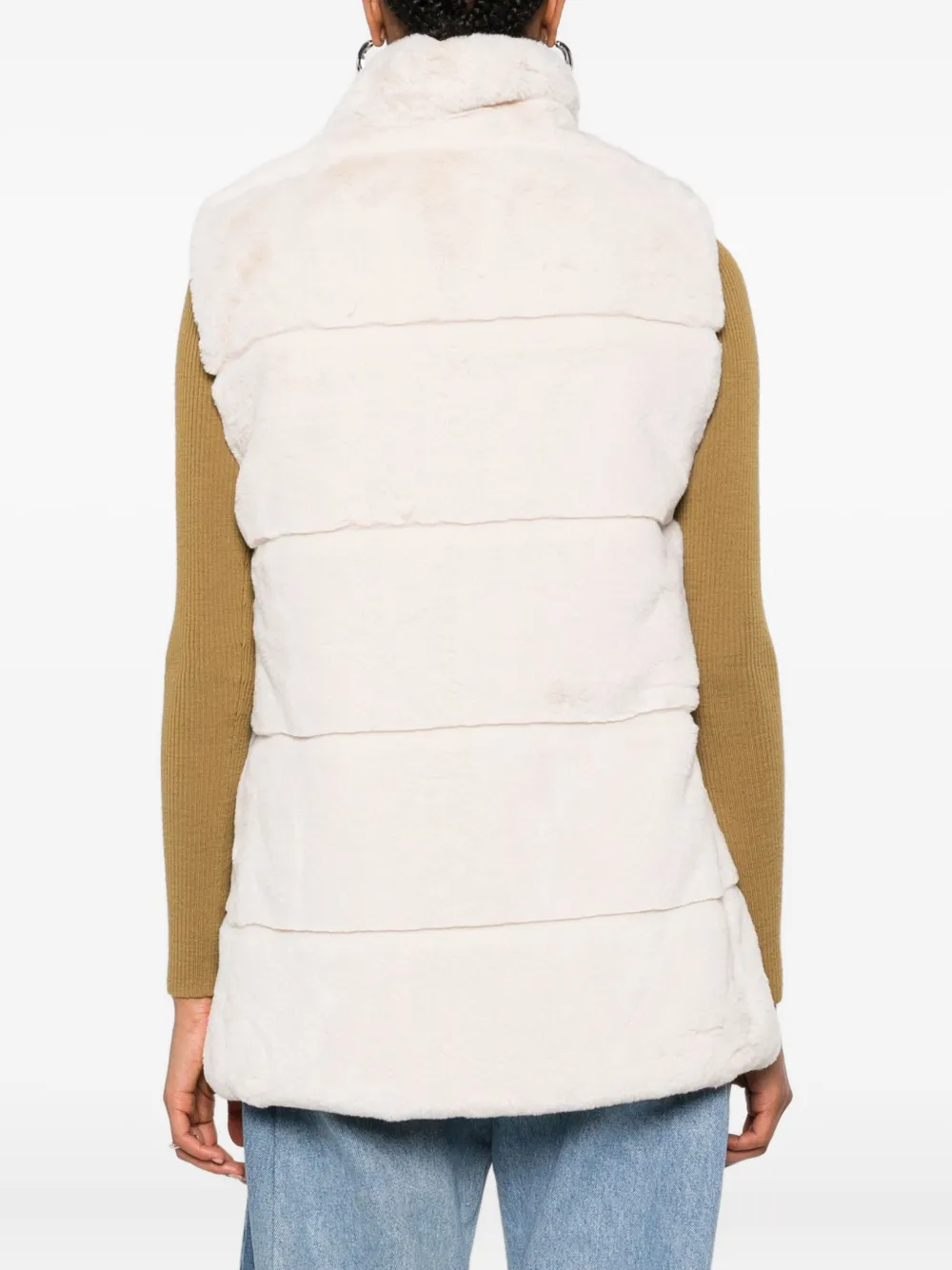 Save The Duck Faux-fur Vest In Neutral