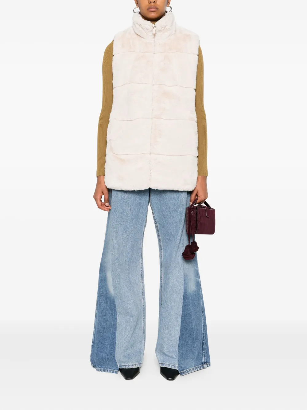 Save The Duck Faux-fur Vest In Neutral