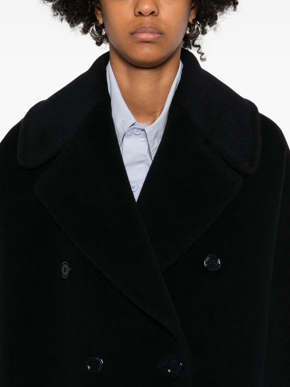 Tagliatore Double-breasted Patch-pocket Coat In Black