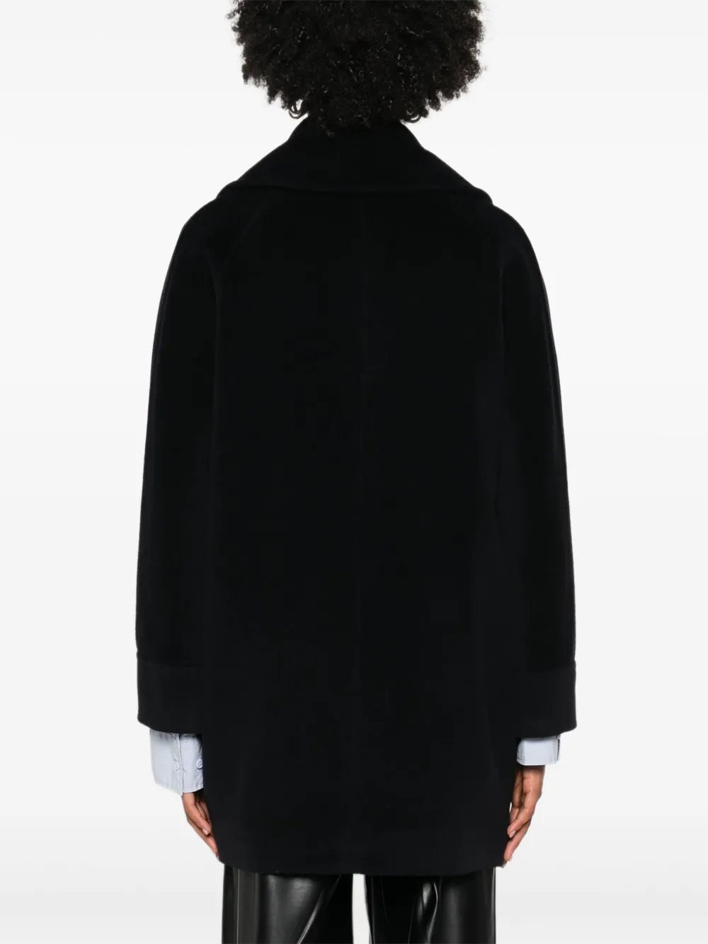 Tagliatore Double-breasted Patch-pocket Coat In Black