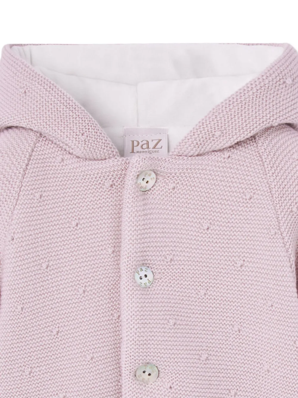 Paz Rodriguez hooded textured knit jacket Paars