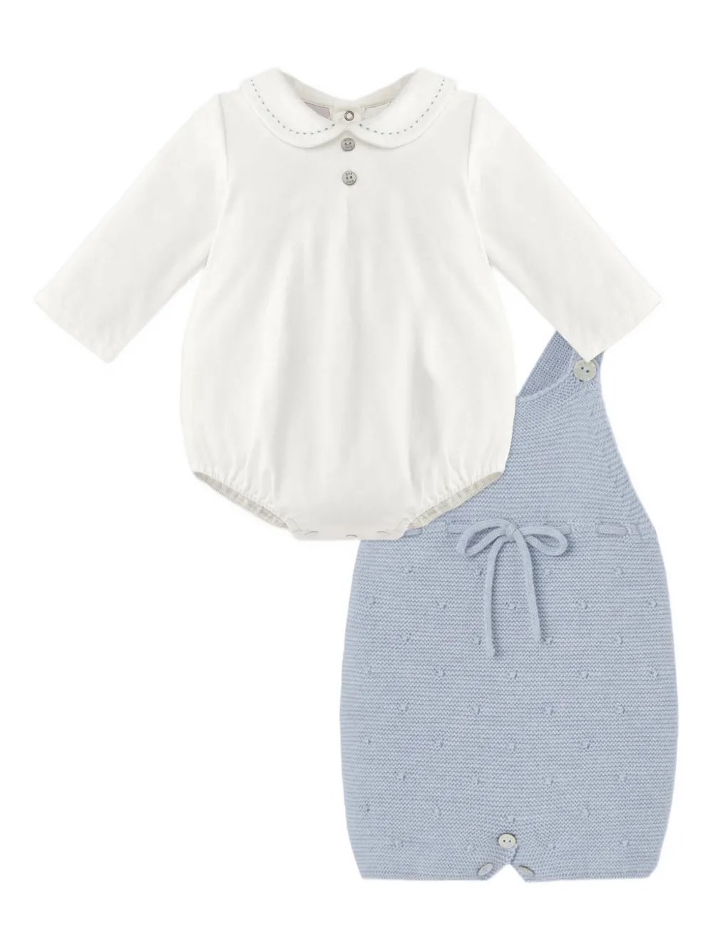 Paz Rodriguez Bow-detail Babywear Set In Blue