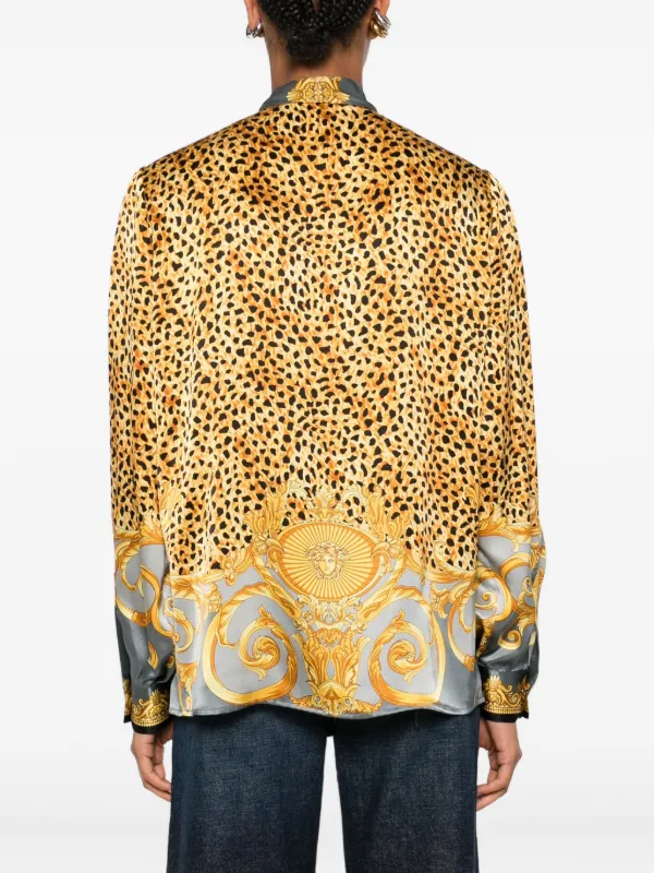 Versace シルク シャツ | グレー | FARFETCH JP