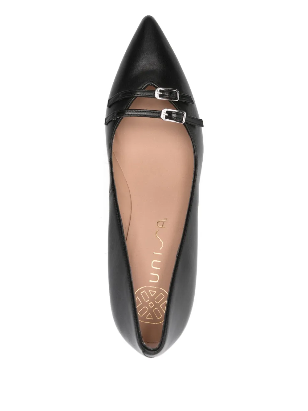 Unisa 70mm Pointed-toe Buckle-detailing Heeled Pumps In Black