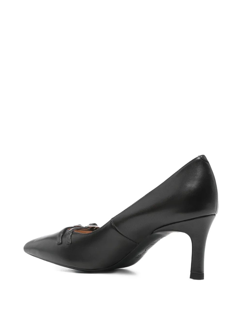 Unisa 70mm Pointed-toe Buckle-detailing Heeled Pumps In Black