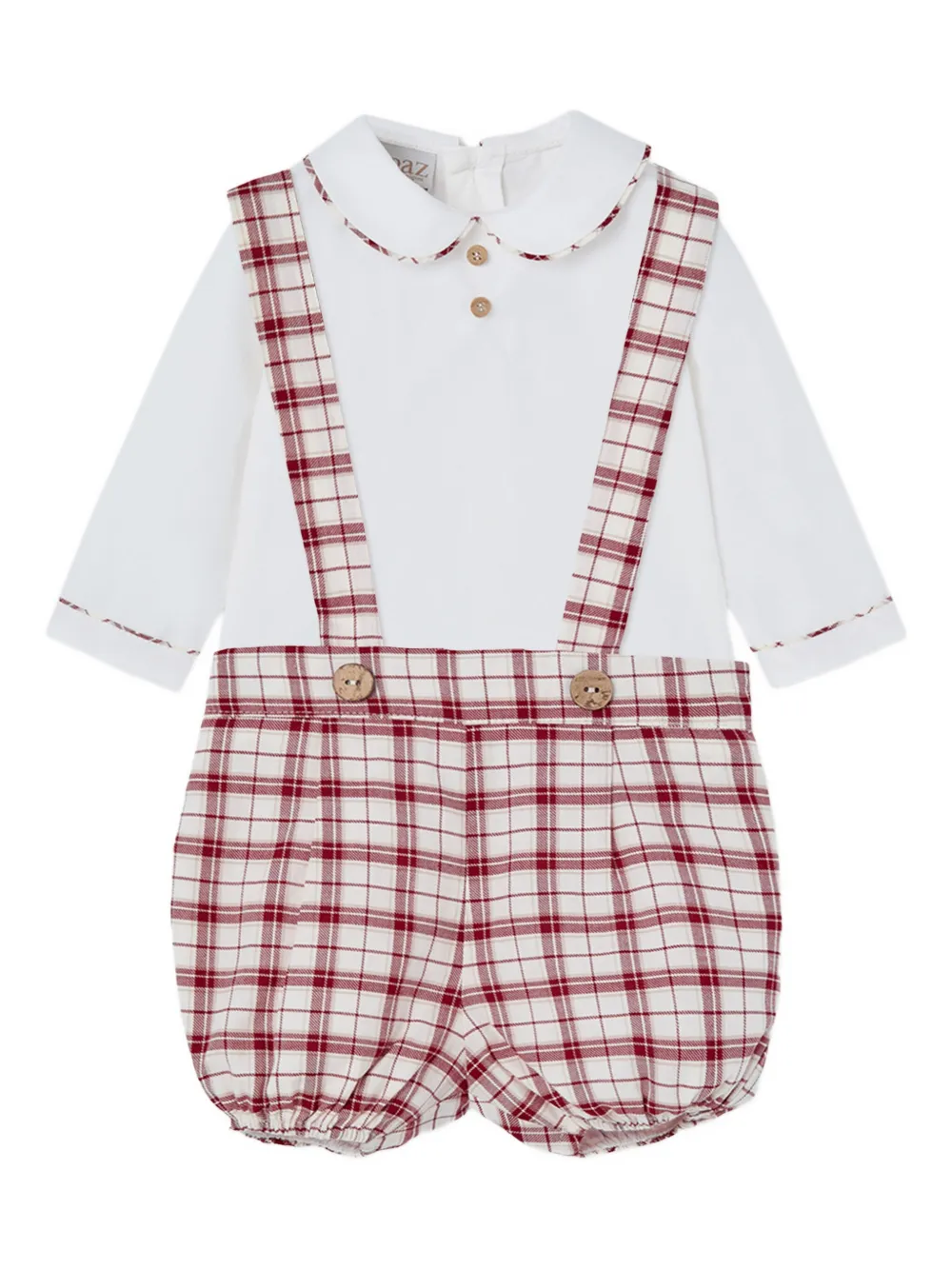 Paz Rodriguez checked suspender-straps short set Rood