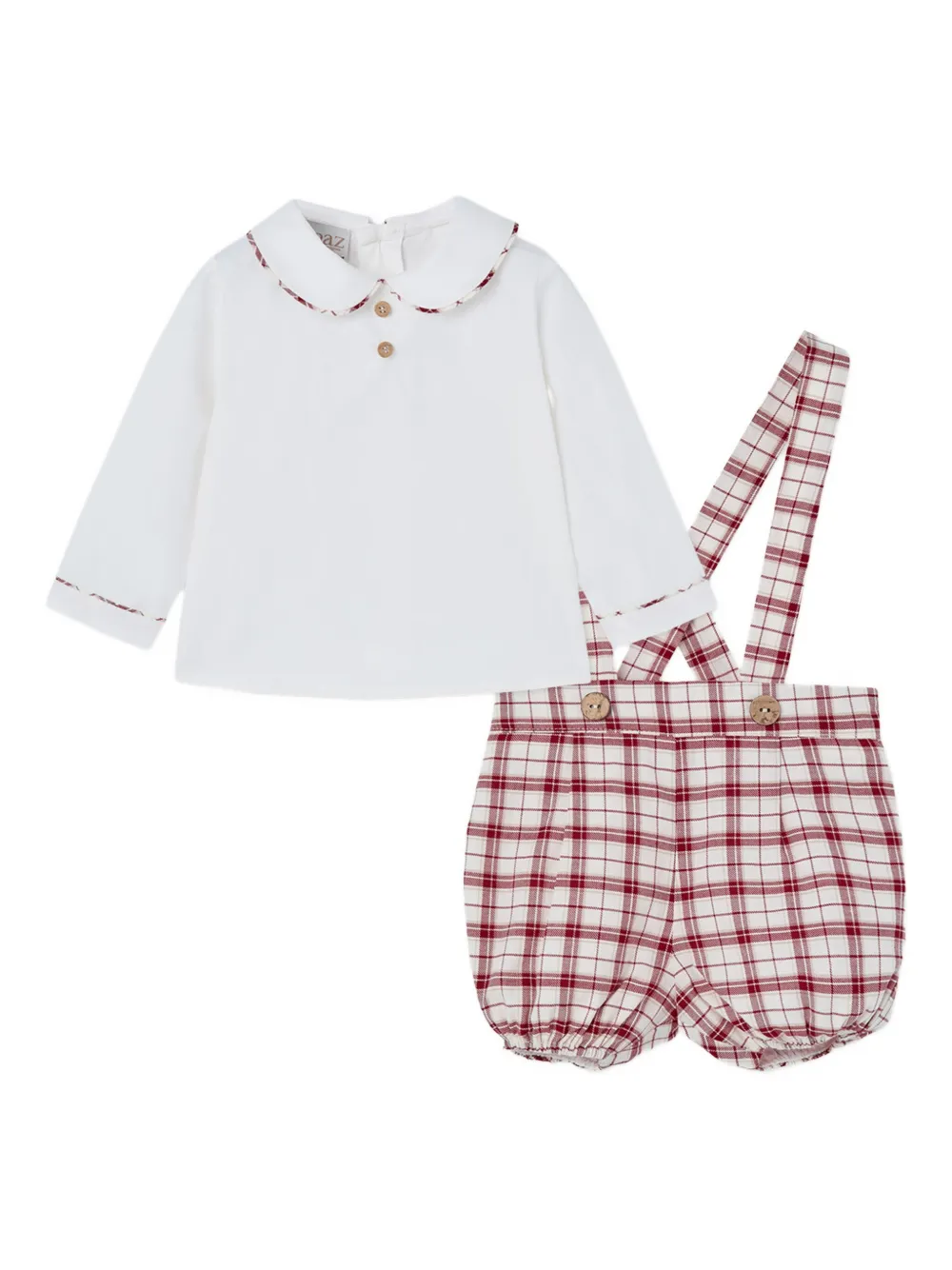 Paz Rodriguez checked suspender-straps short set Rood
