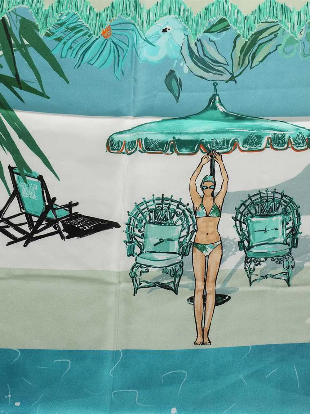 Max Mara beach-print silk scarf Veelkleurig