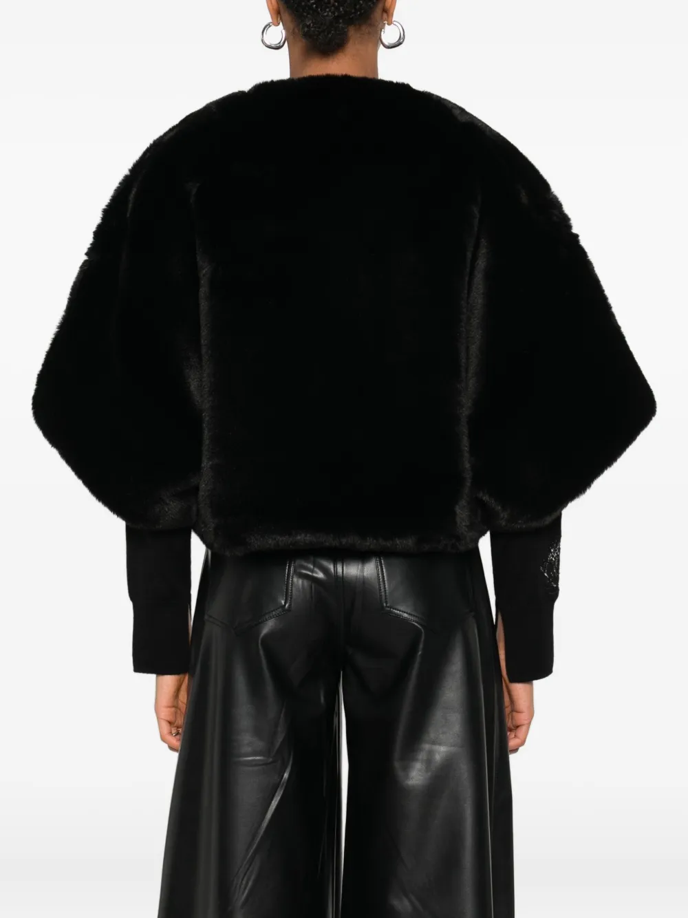 Blugirl Faux Fur Jacket In Black