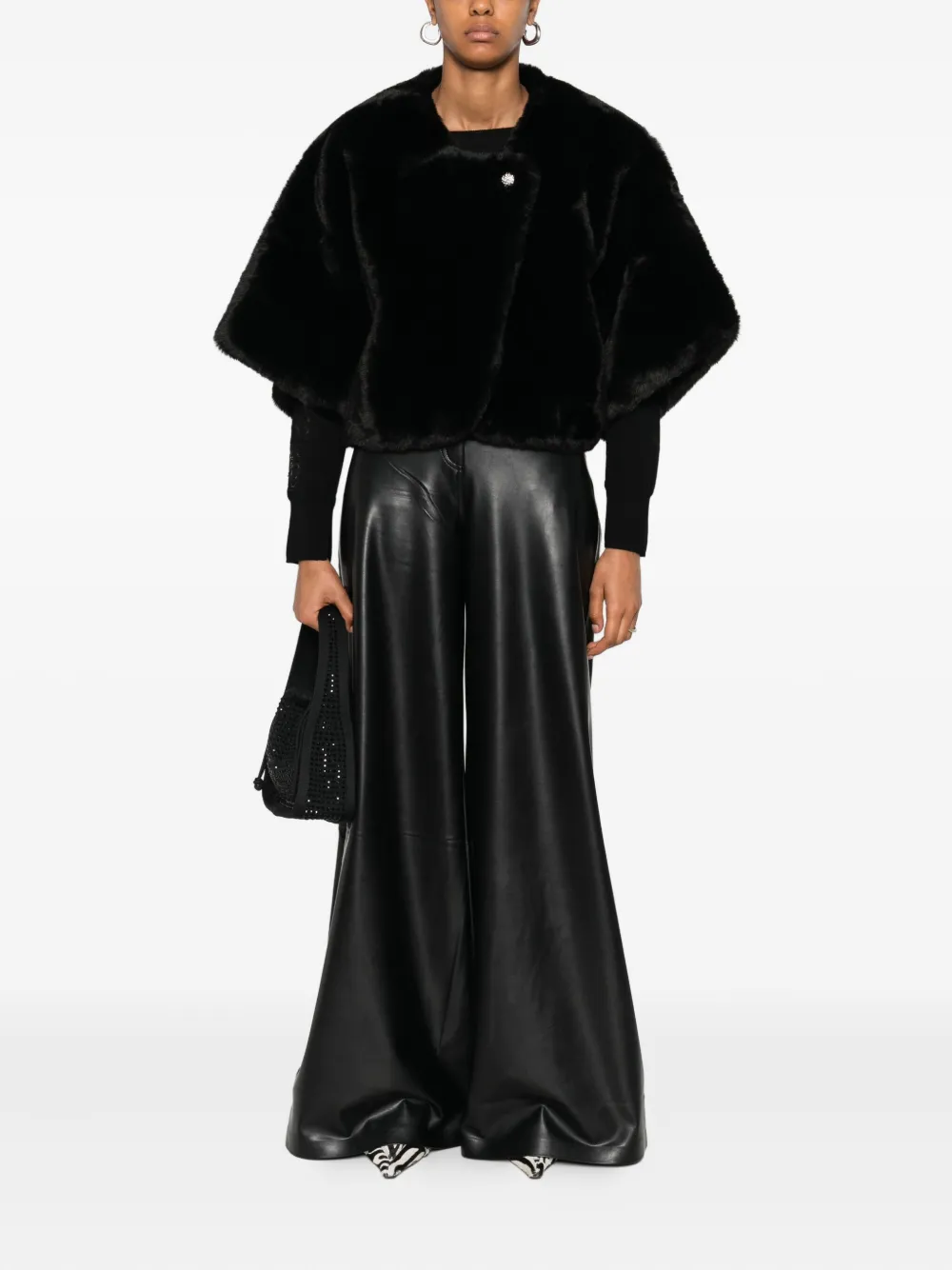 Blugirl Faux Fur Jacket In Black