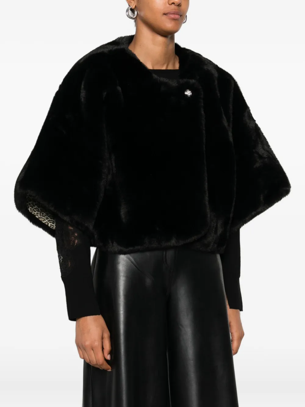 Blugirl Faux Fur Jacket In Black