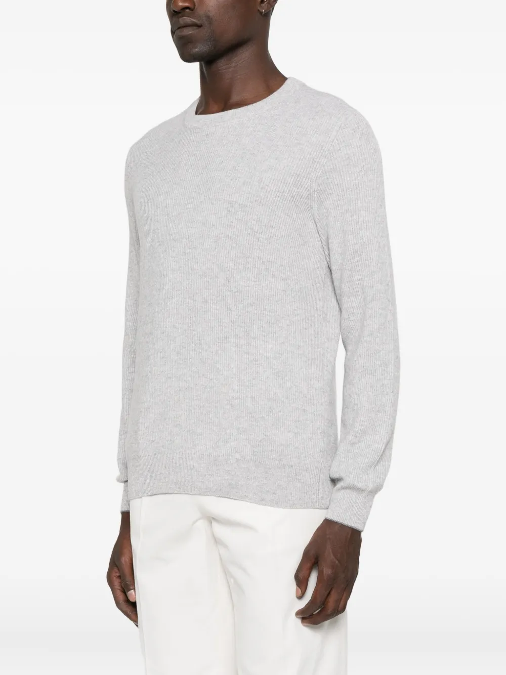 Brunello Cucinelli ribbed cashmere sweater Grijs