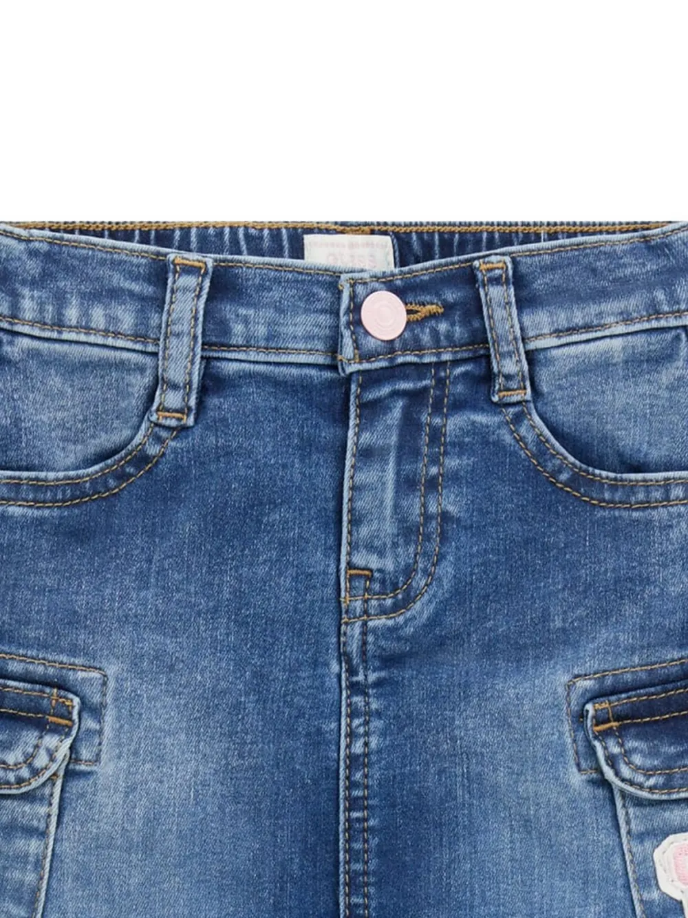 guess kids patch pocket denim skirt Blauw