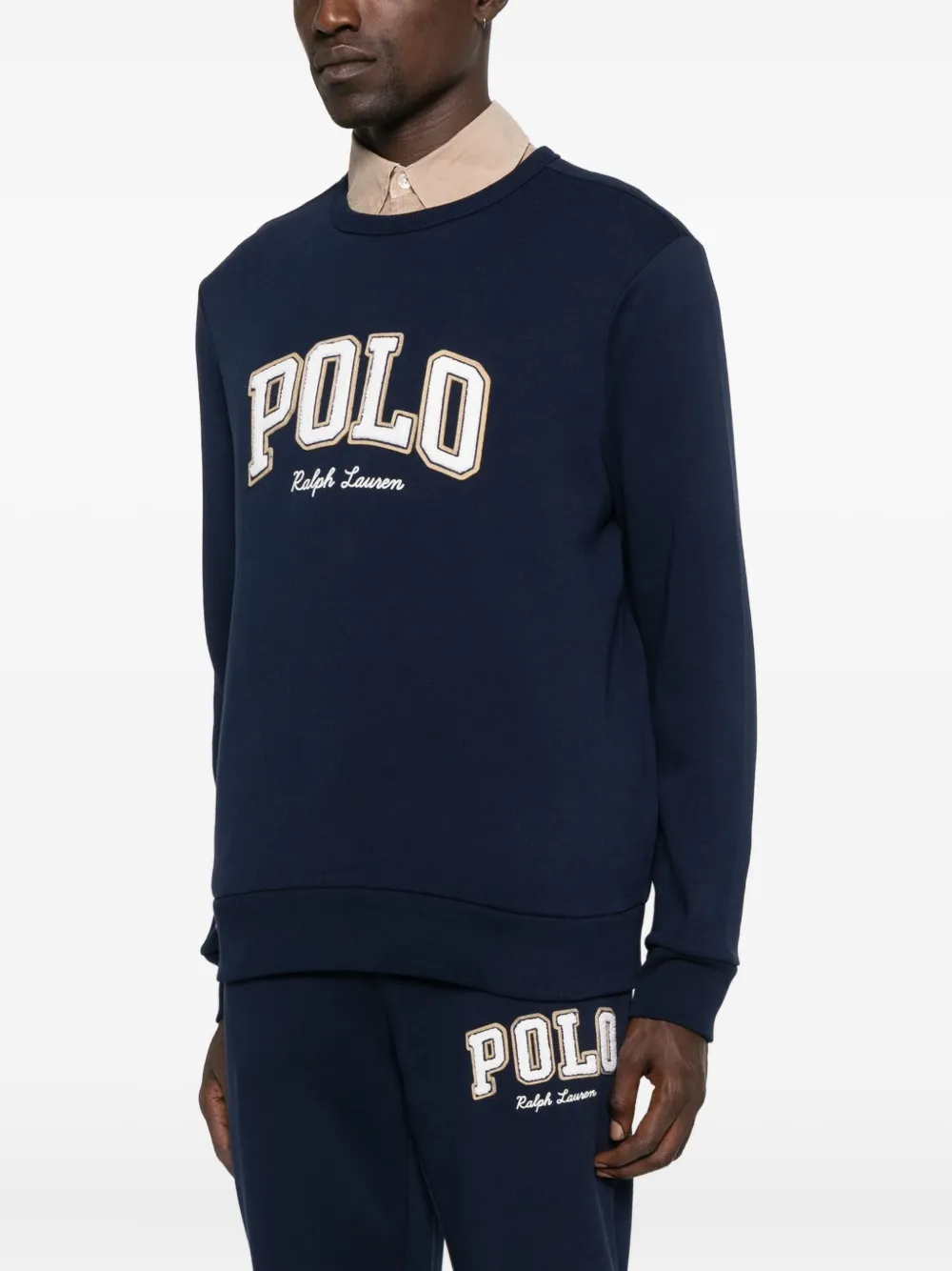 Polo Ralph Lauren logo-embroidered crew-neck sweatshirt - Blauw