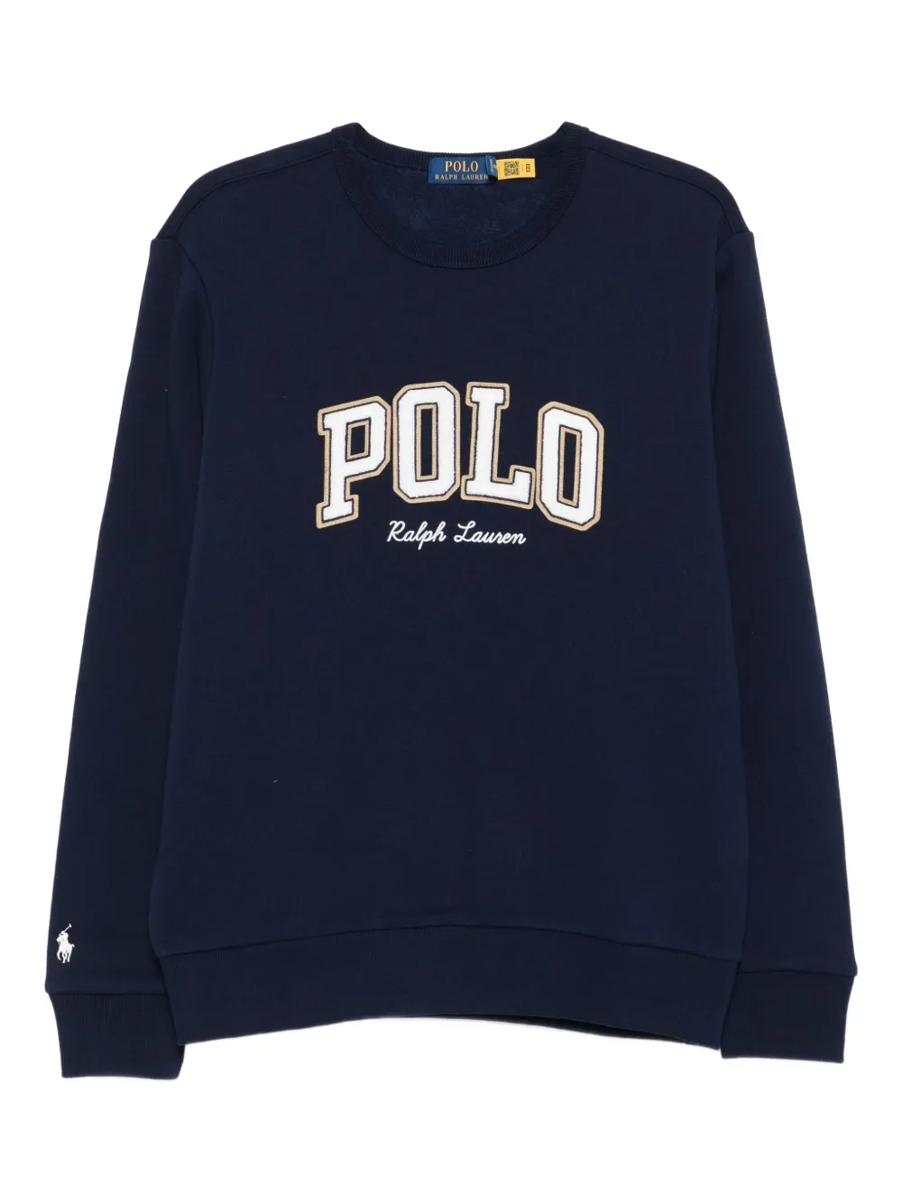 Polo Ralph Lauren logo-embroidered crew-neck sweatshirt Blauw