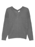 LIU JO metallic-effect ribbed sweater - GRIGIO