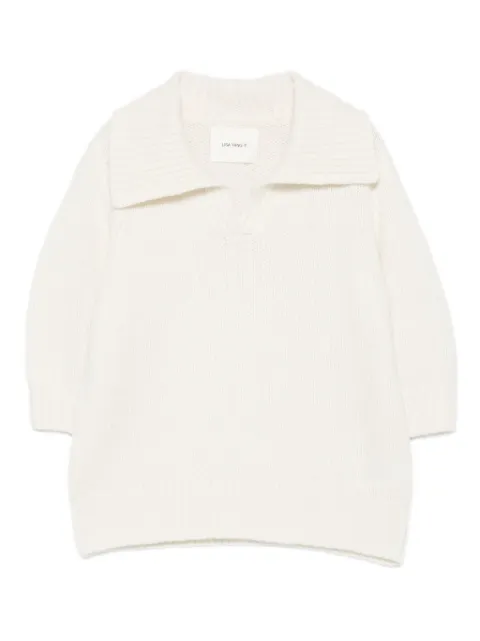 Lisa Yang wide-collar V-neck jumper