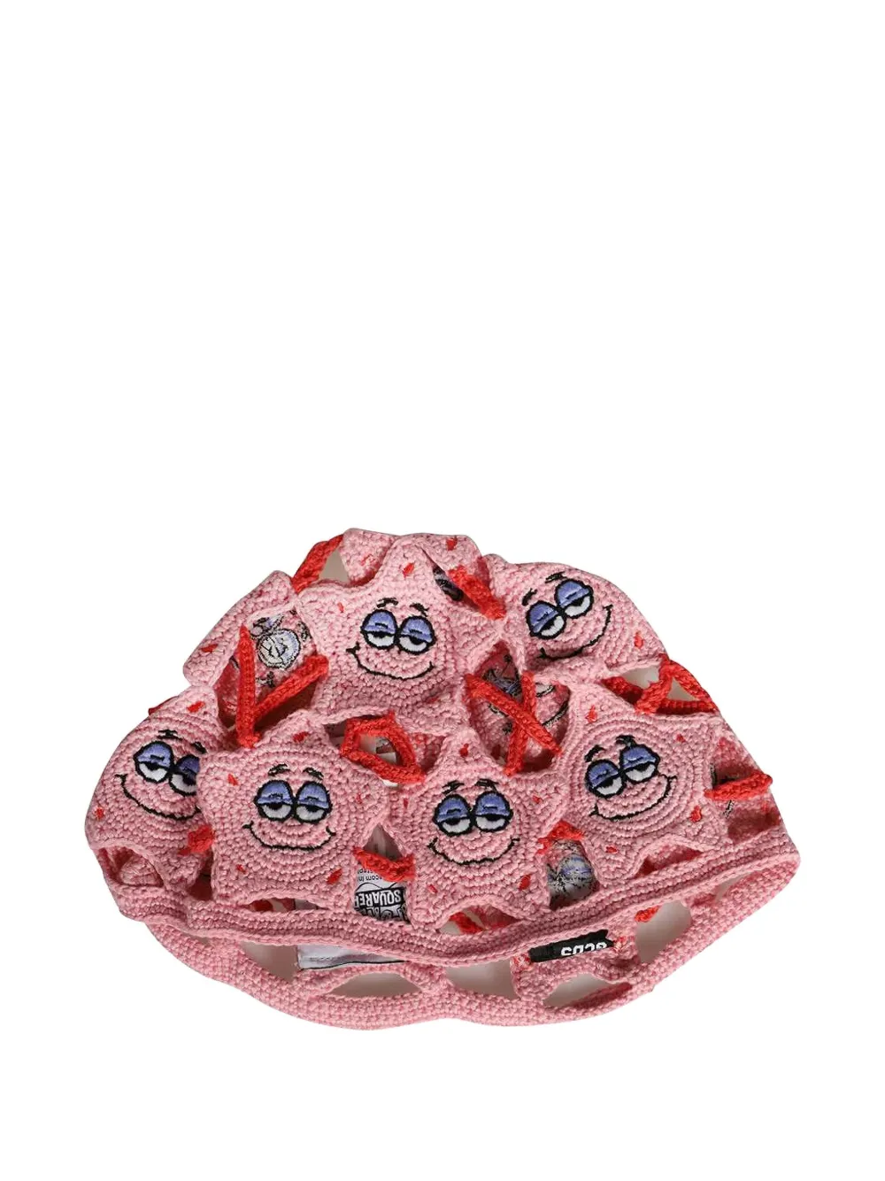 GCDS x SpongeBob starfish-embroidered crochet hat Roze