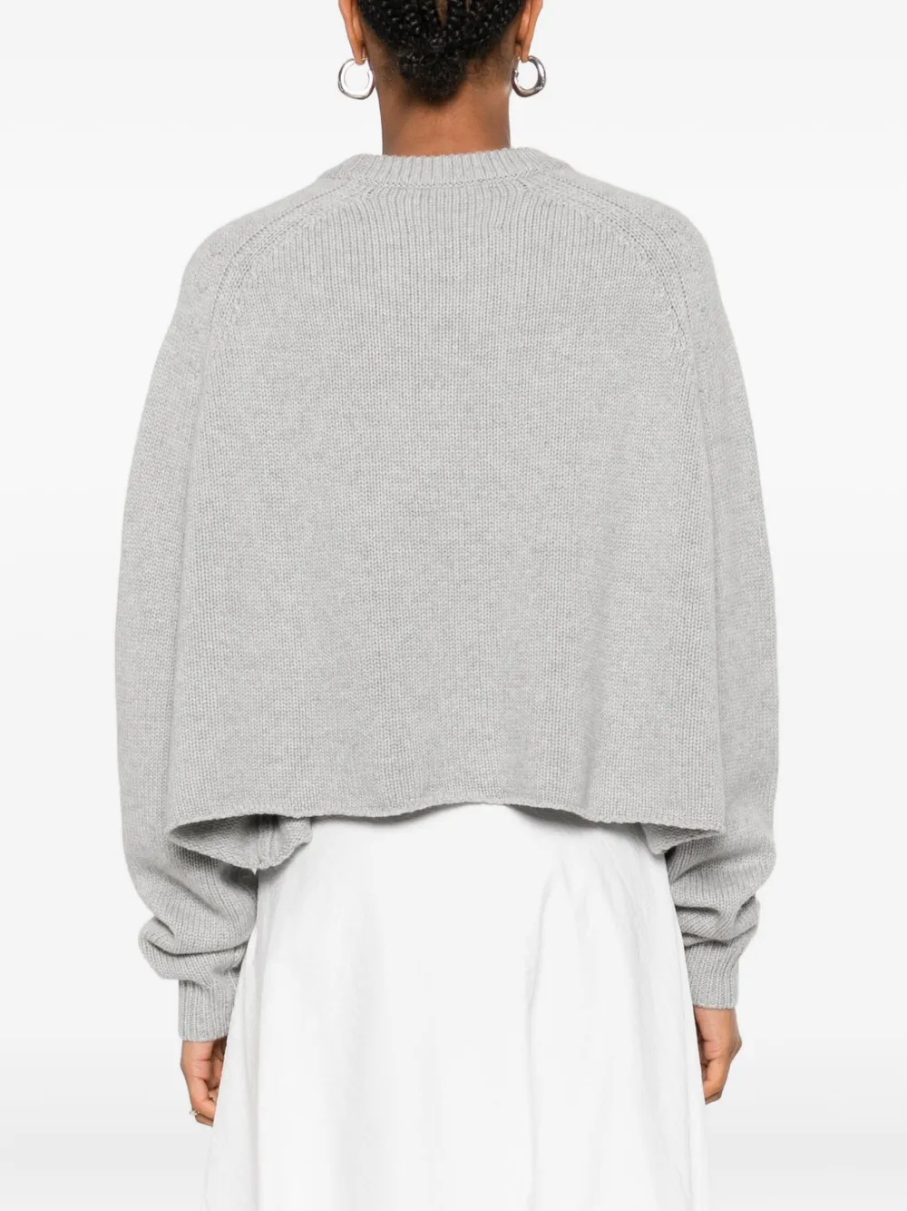 Lisa Yang cropped round-neck jumper Grijs