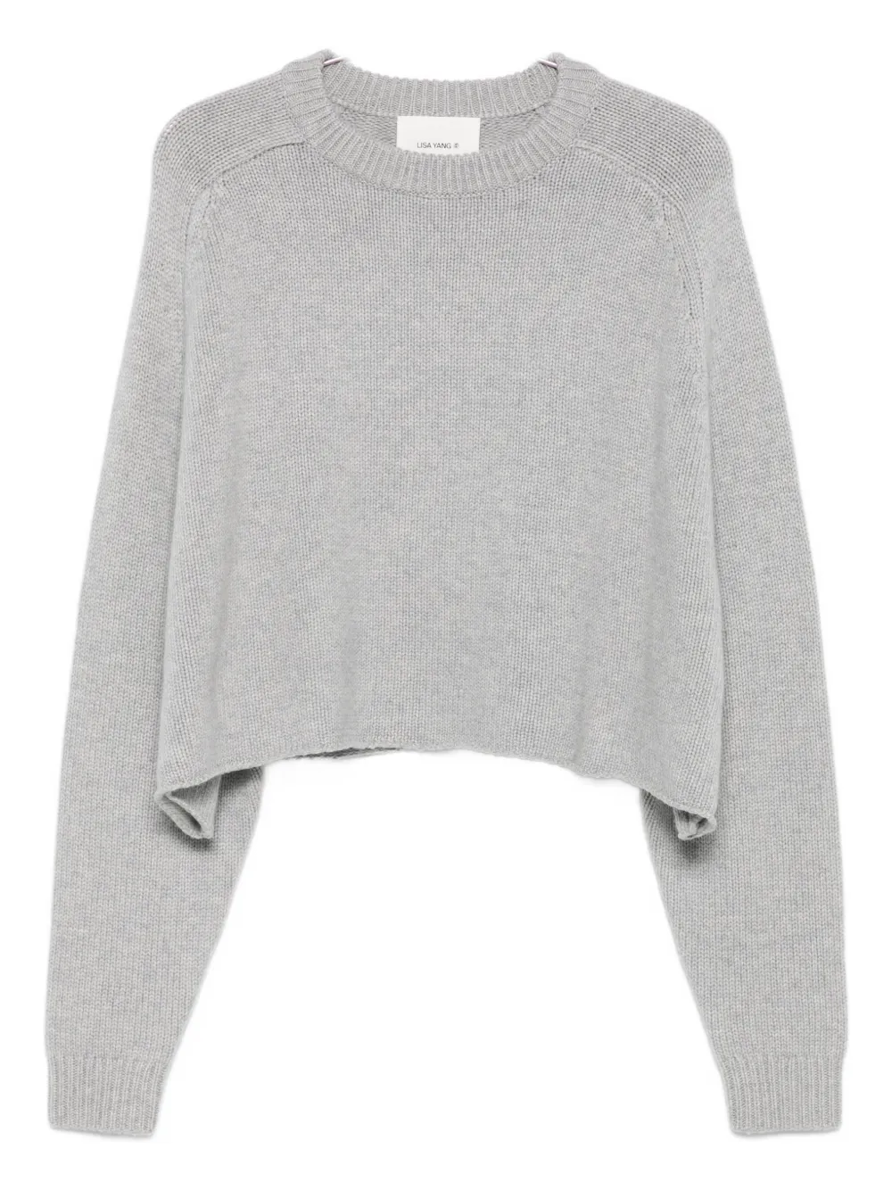 Lisa Yang cropped round-neck jumper Grijs