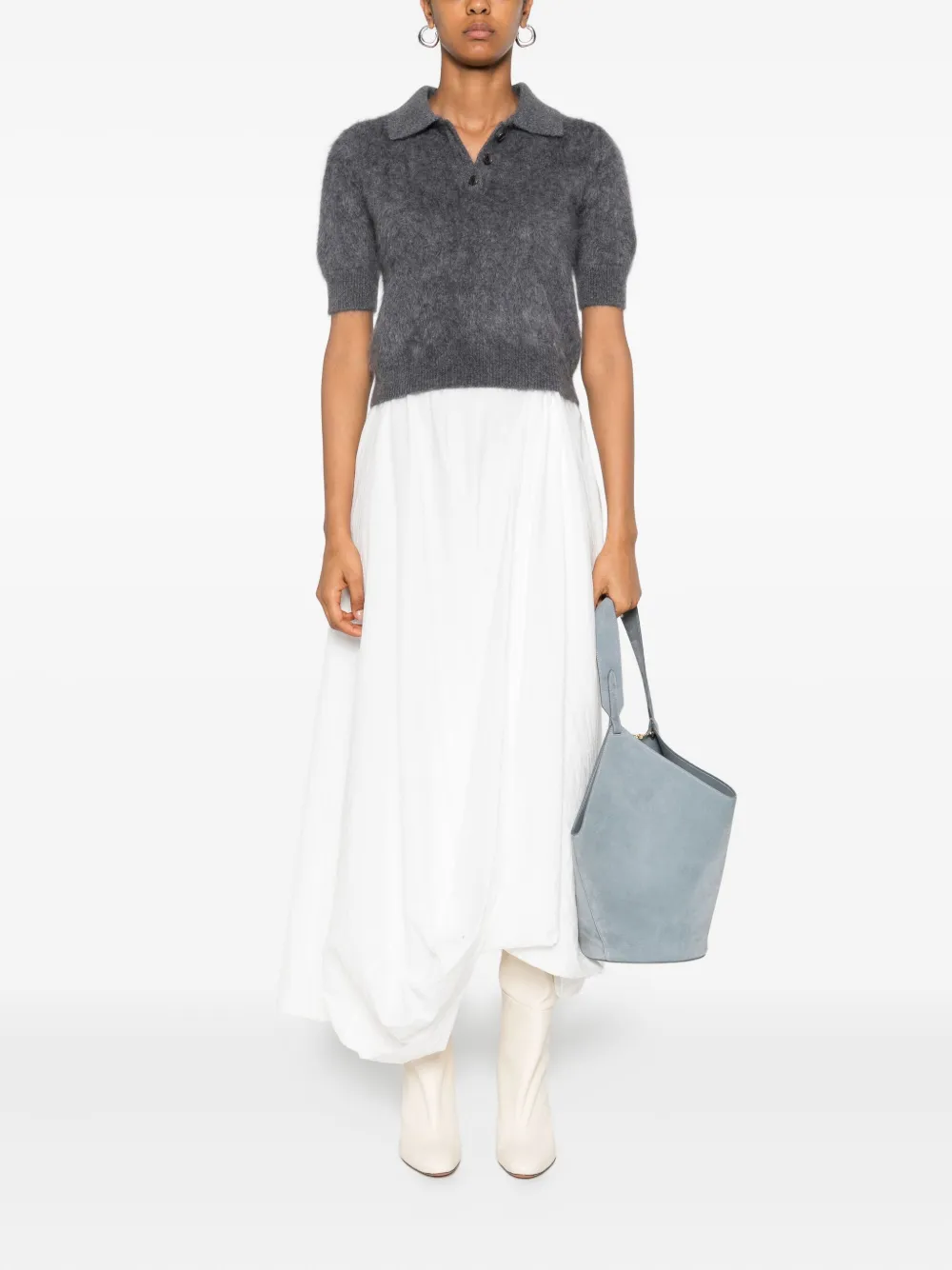 Lisa Yang short-sleeve polo top Grijs
