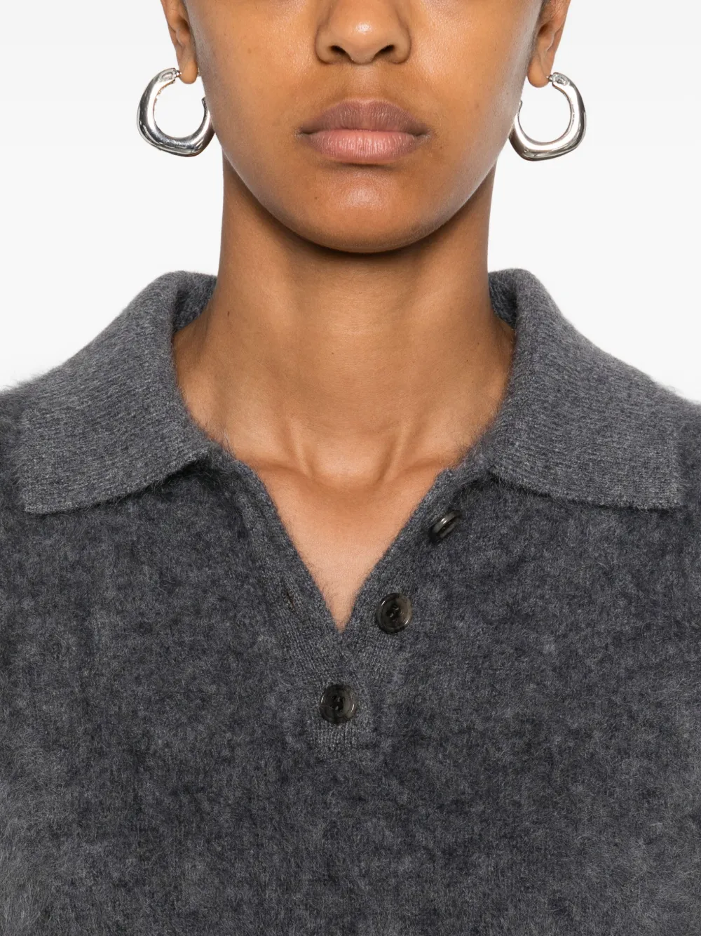 Lisa Yang short-sleeve polo top Grijs