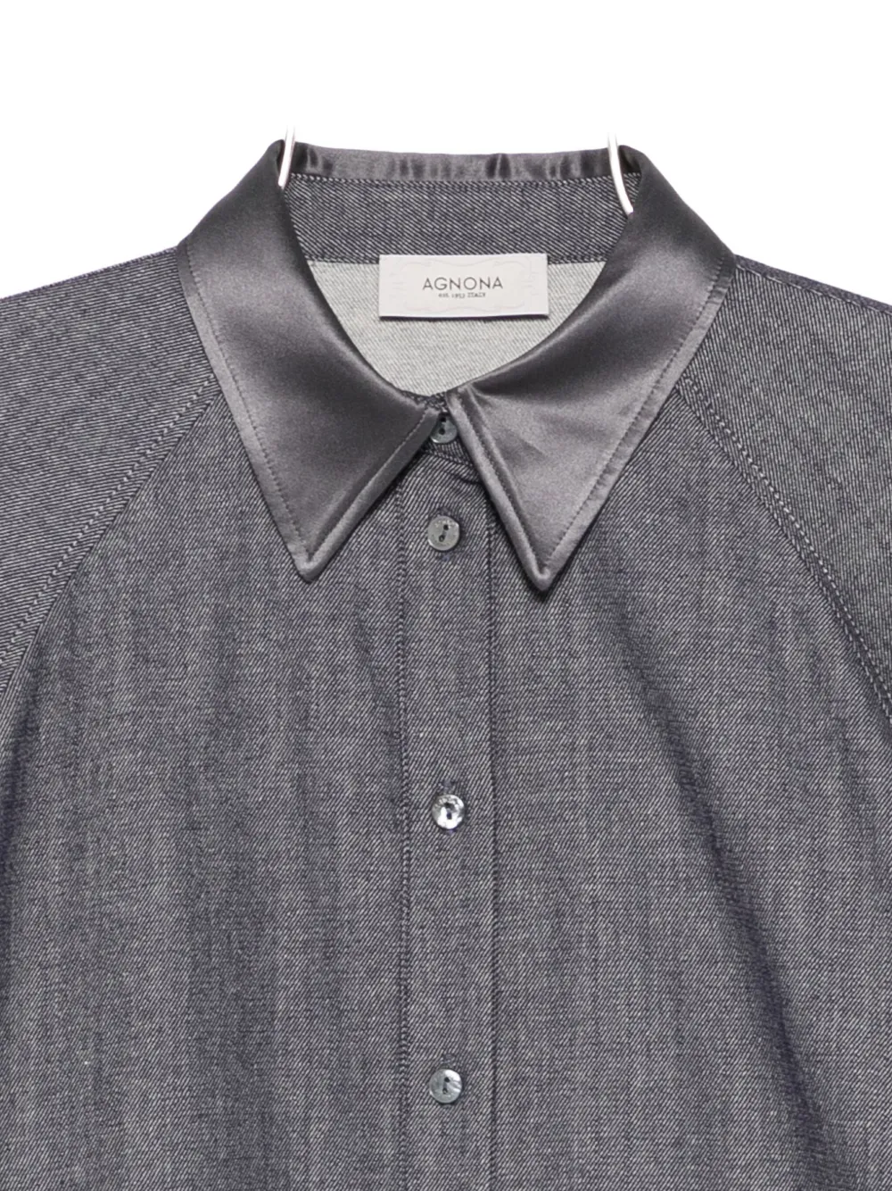 Agnona Satin-collar Shirt In Multi