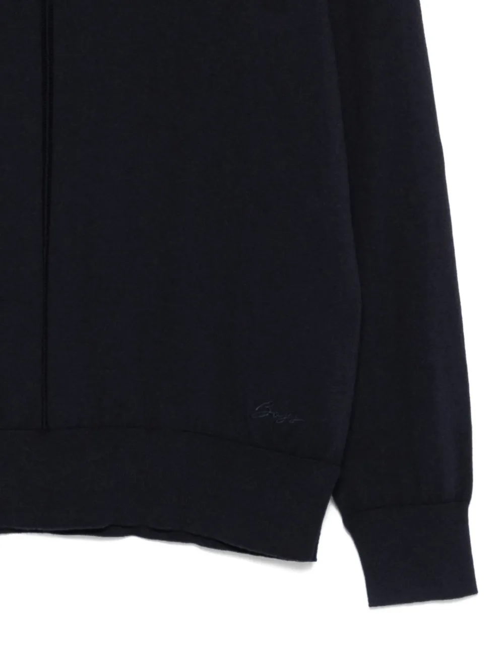 Hugo Boss Turtleneck Cotton-wool Blend Sweater In Blue