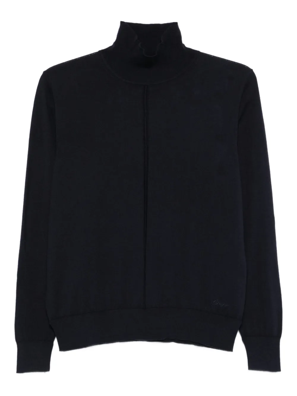BOSS turtleneck cotton-wool blend sweater | Blue | Image 1