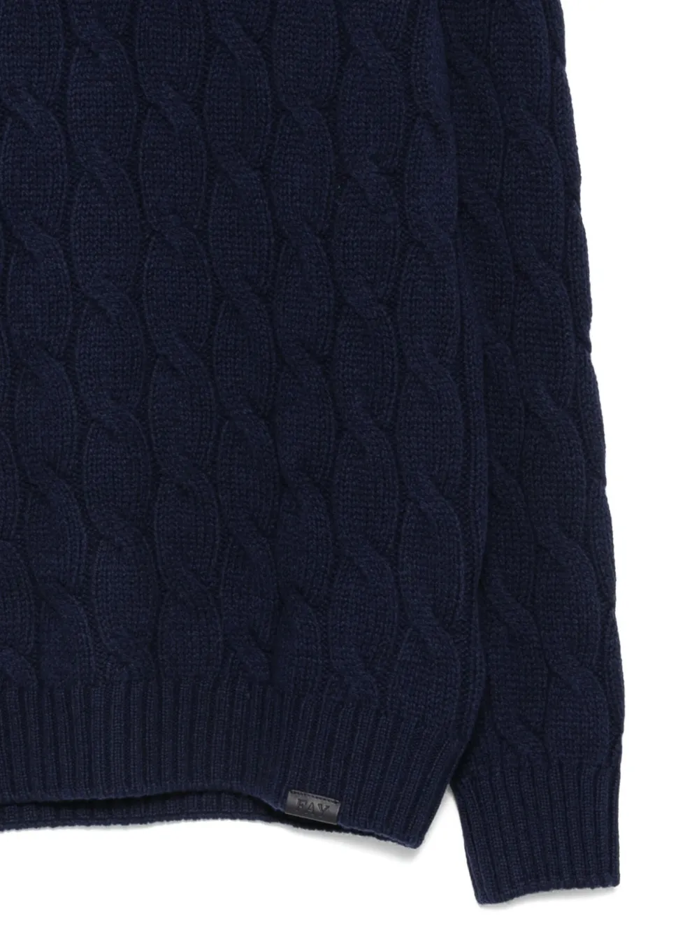 Fay cable-knit turtleneck sweater Blauw