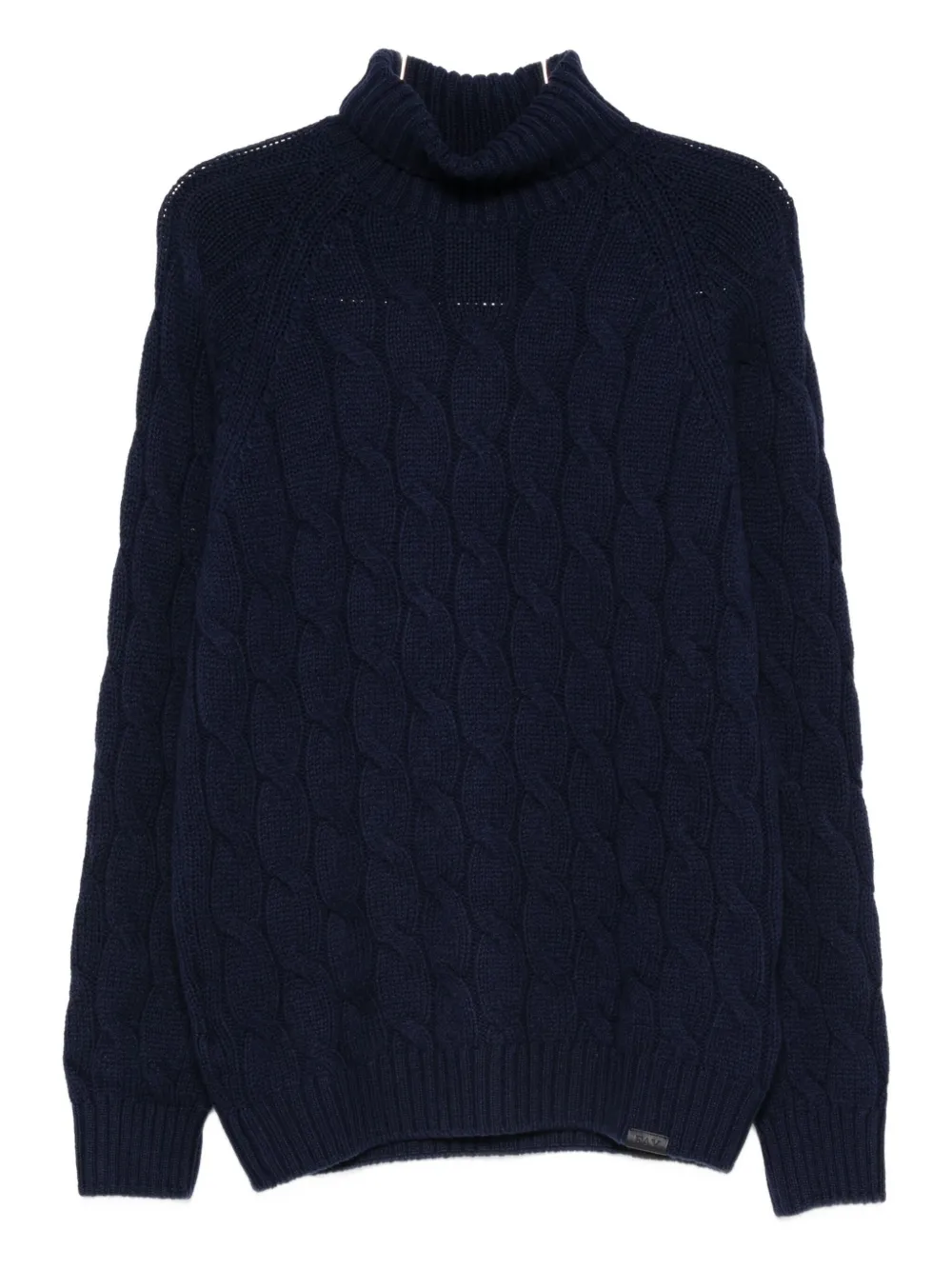 Fay cable-knit turtleneck sweater Blauw