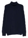 Fay cable-knit turtleneck sweater - Blue