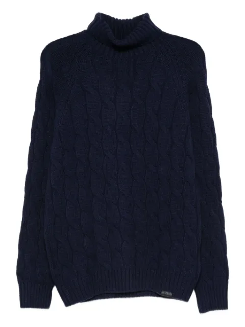 Fay cable-knit turtleneck sweater