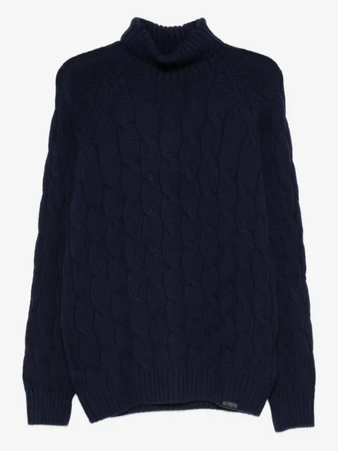 Fay cable-knit turtleneck sweater