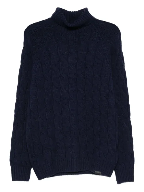 Pull torsadé à col roulé - Fay - Modalova