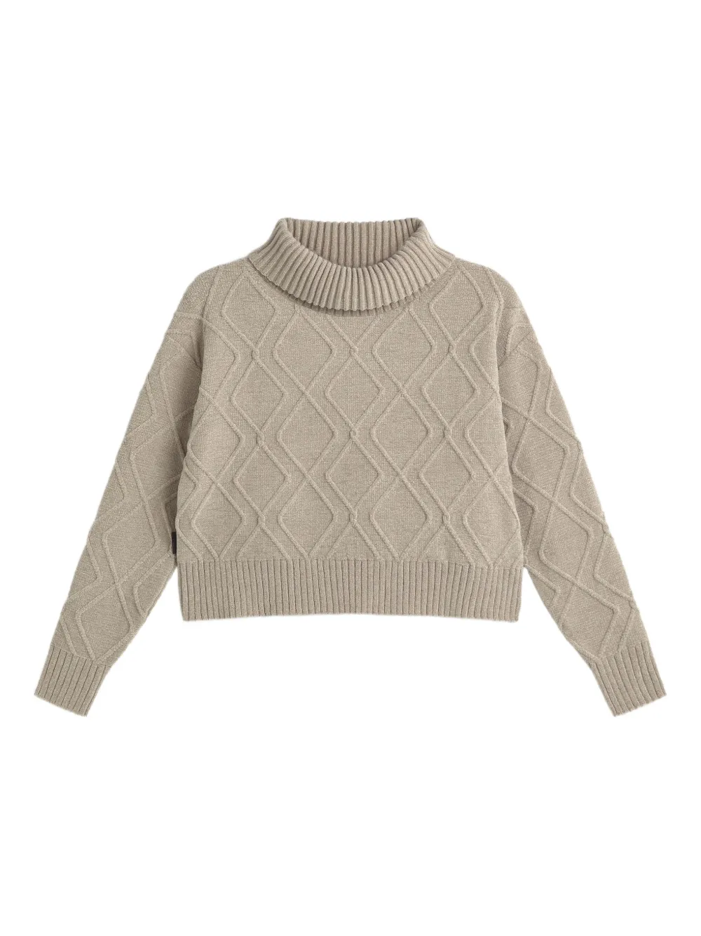 Rrd Diamond-pattern Turtleneck Sweater In Neutral