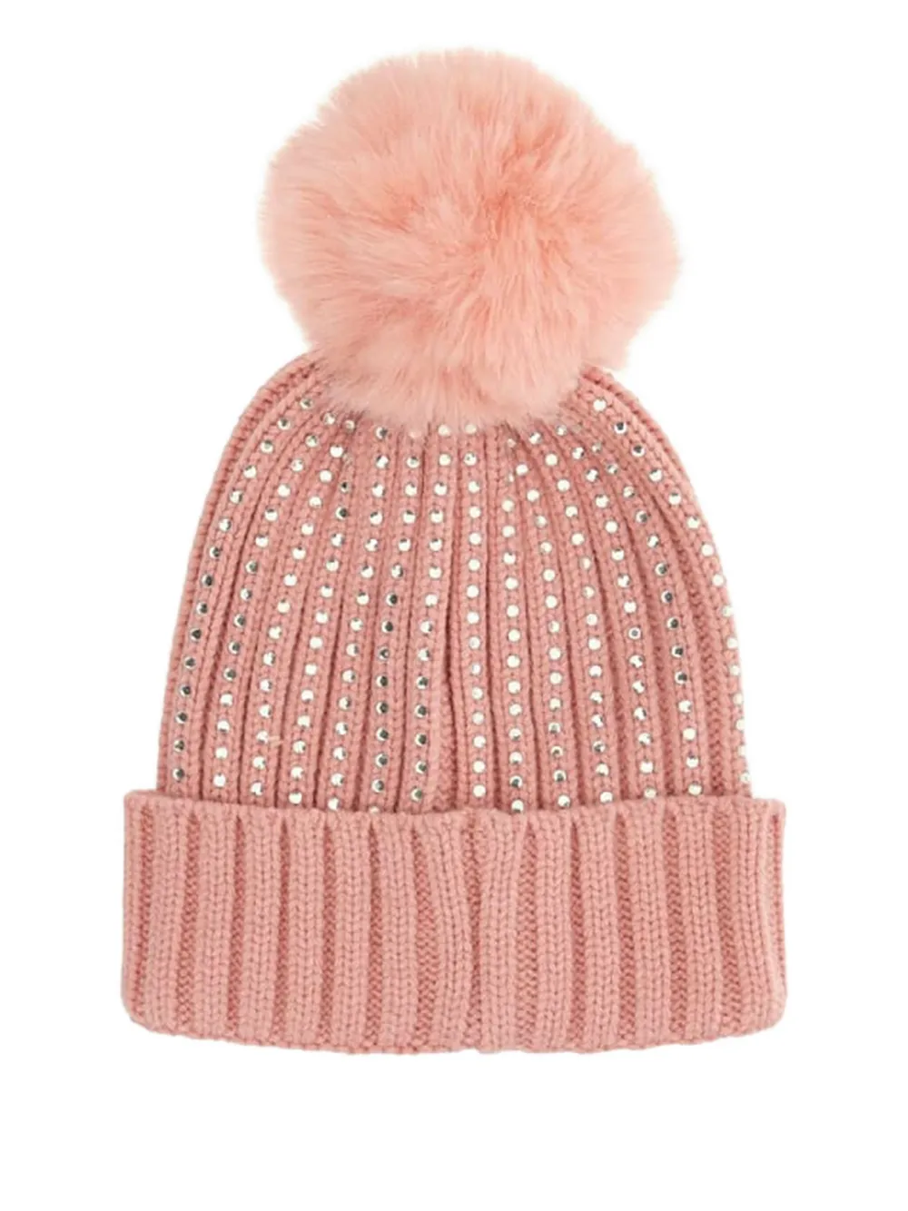 Guess kids pom-pom embellished beanie - Roze