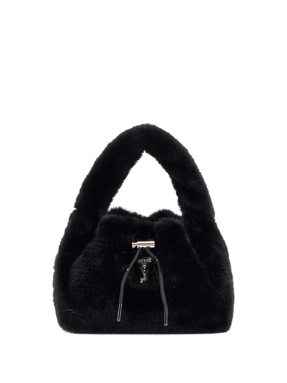 Guess kids fur-trimmed bag Zwart