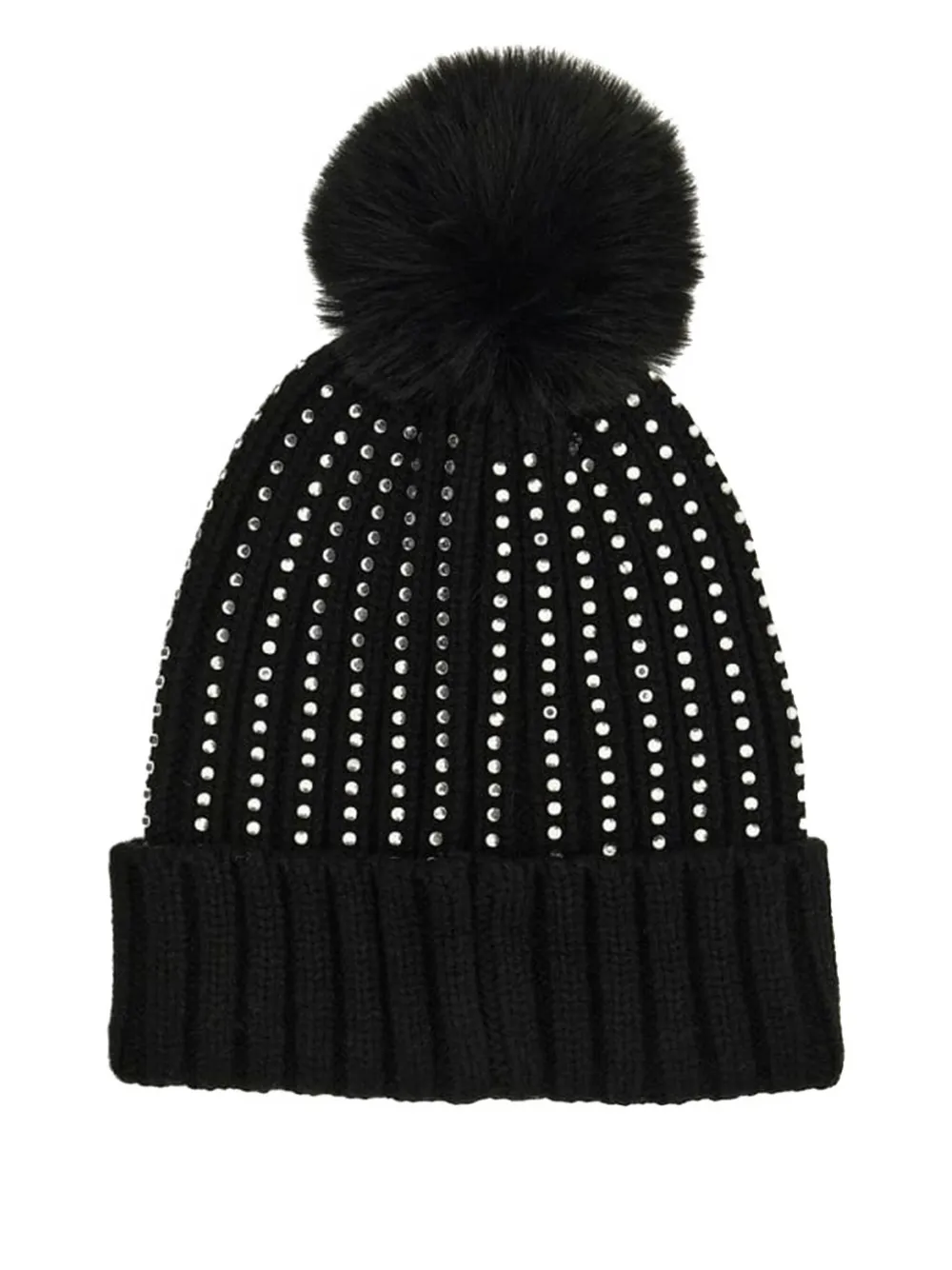 Guess kids pom-pom embellished beanie - Zwart