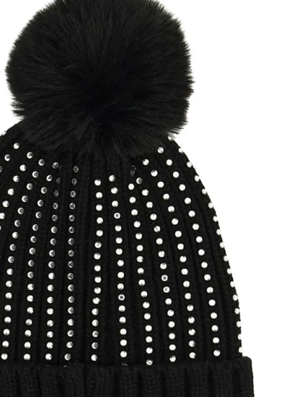 guess kids pom-pom embellished beanie Zwart
