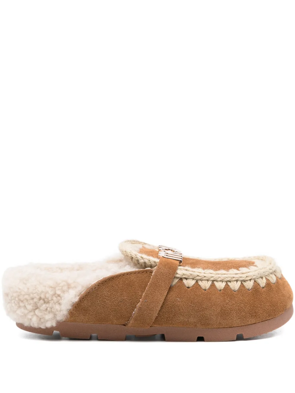 Mou logo-plaque mules Brown