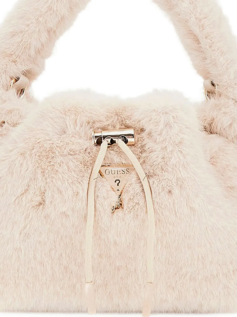 guess kids Tas met afwerking van bont Beige