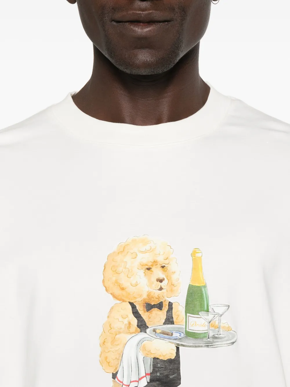 Drôle De Monsieur dog-design T-shirt Beige