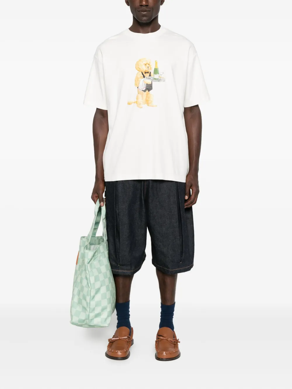Drôle De Monsieur dog-design T-shirt Beige
