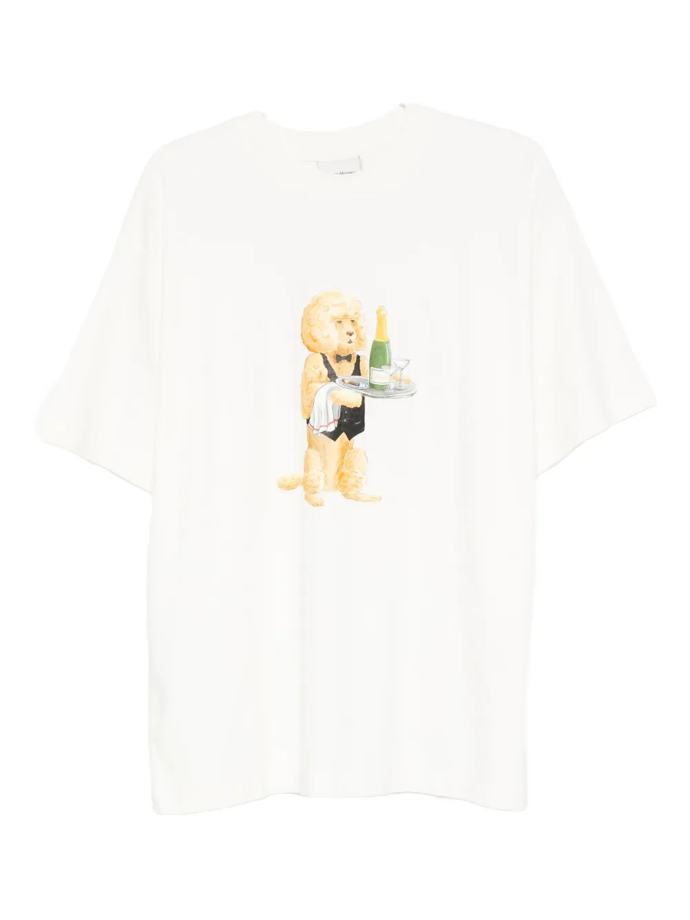 Drôle De Monsieur Crewneck Graphic Print T-shirt With Short Sleeves In Neutral