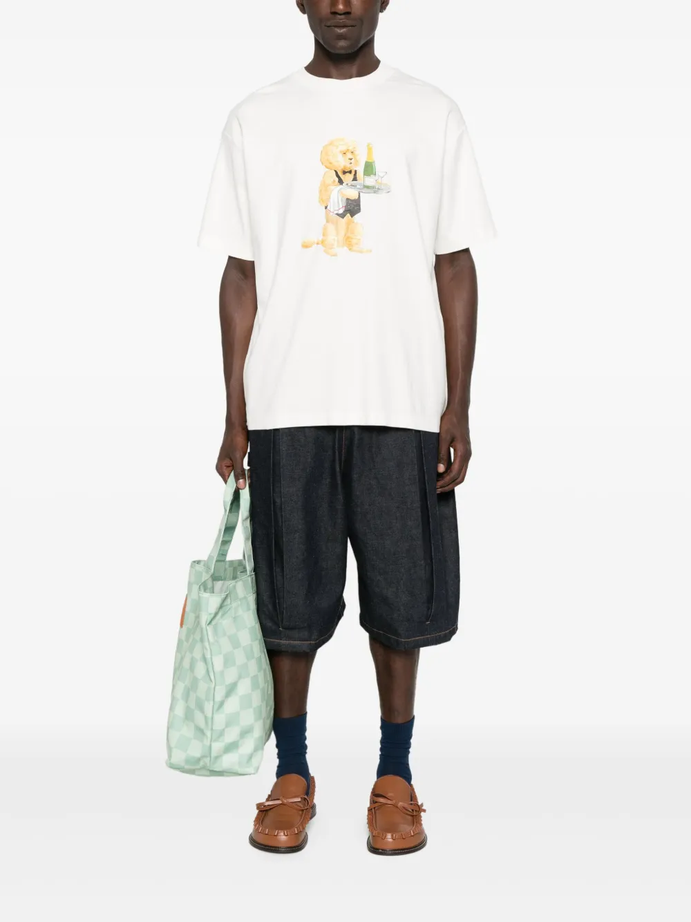 Drôle De Monsieur dog-design T-shirt - Beige