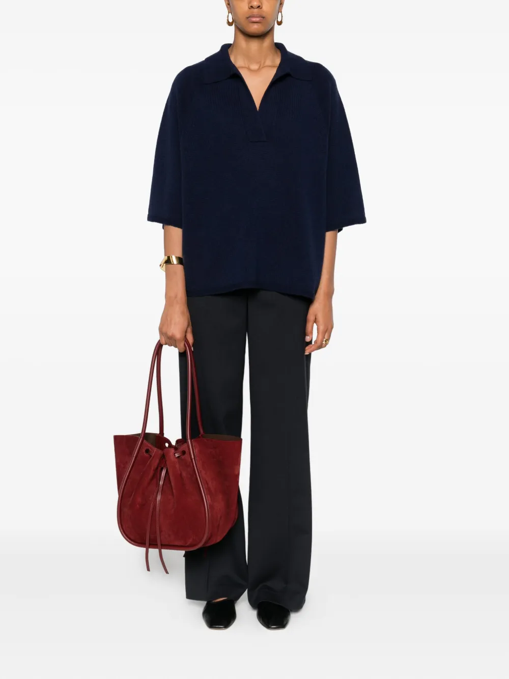 Emporio Armani Top met polokraag en korte mouwen - Blauw