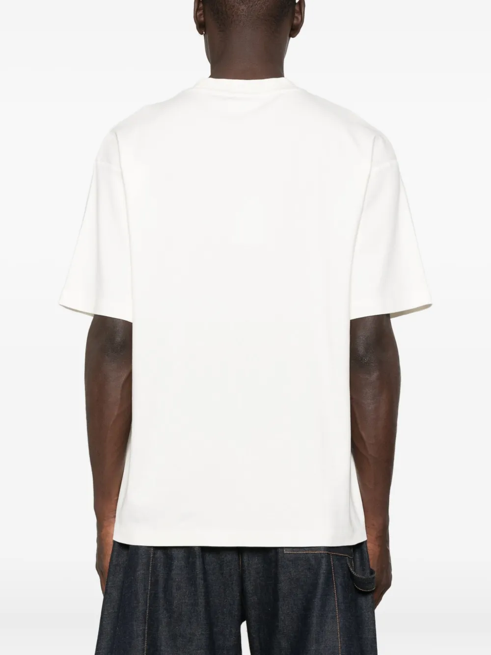 Drôle De Monsieur oval-frame logo T-shirt Beige