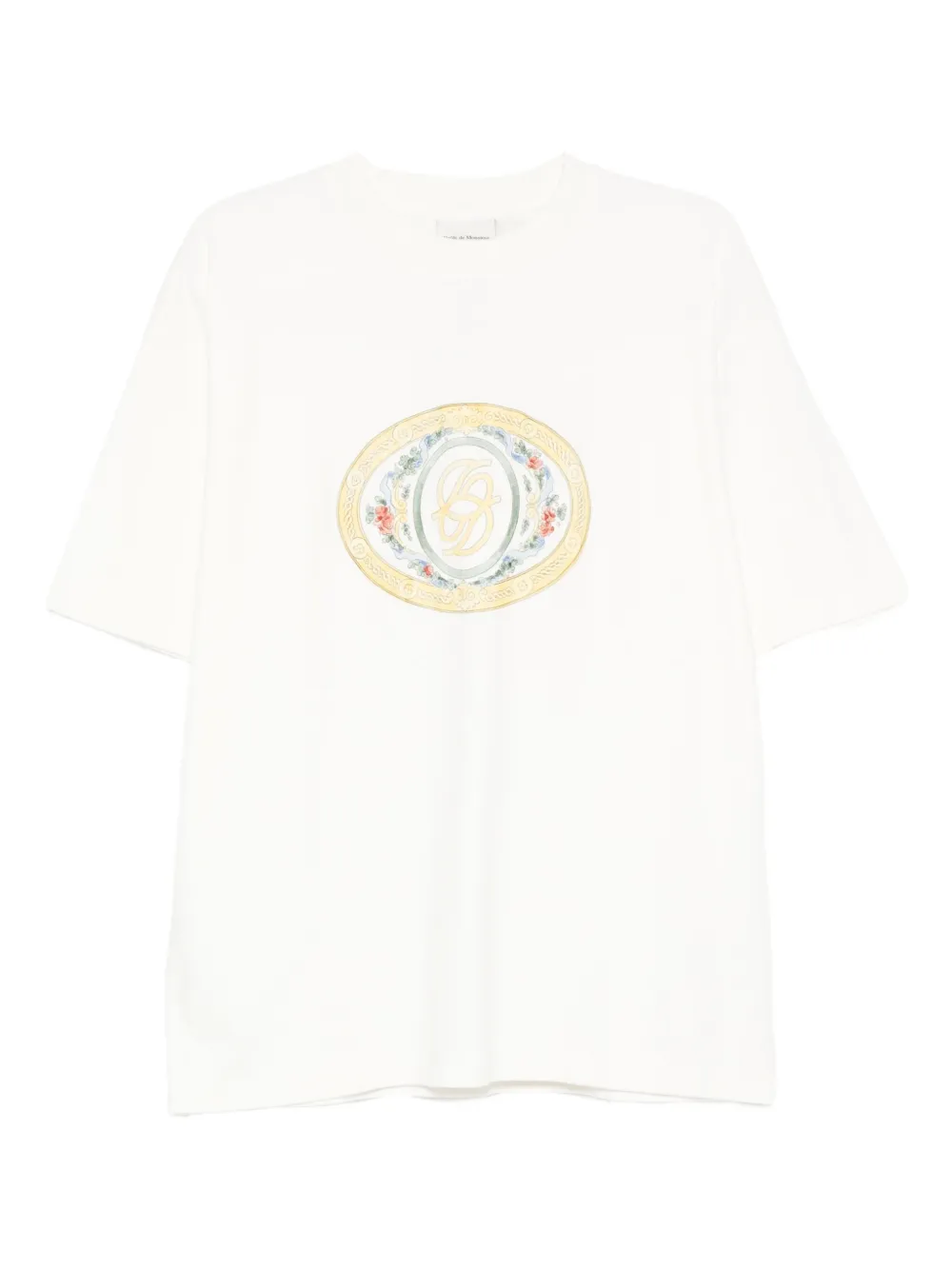 Drôle De Monsieur oval-frame logo T-shirt | Neutrals | Image 1