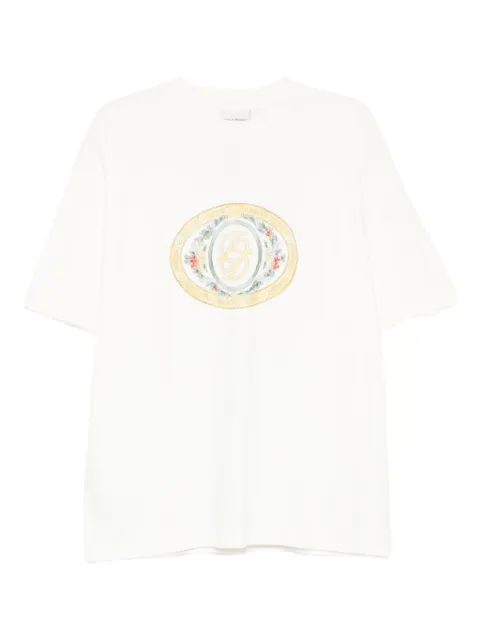 Drôle De Monsieur T-shirt met ovalen montuur en logo